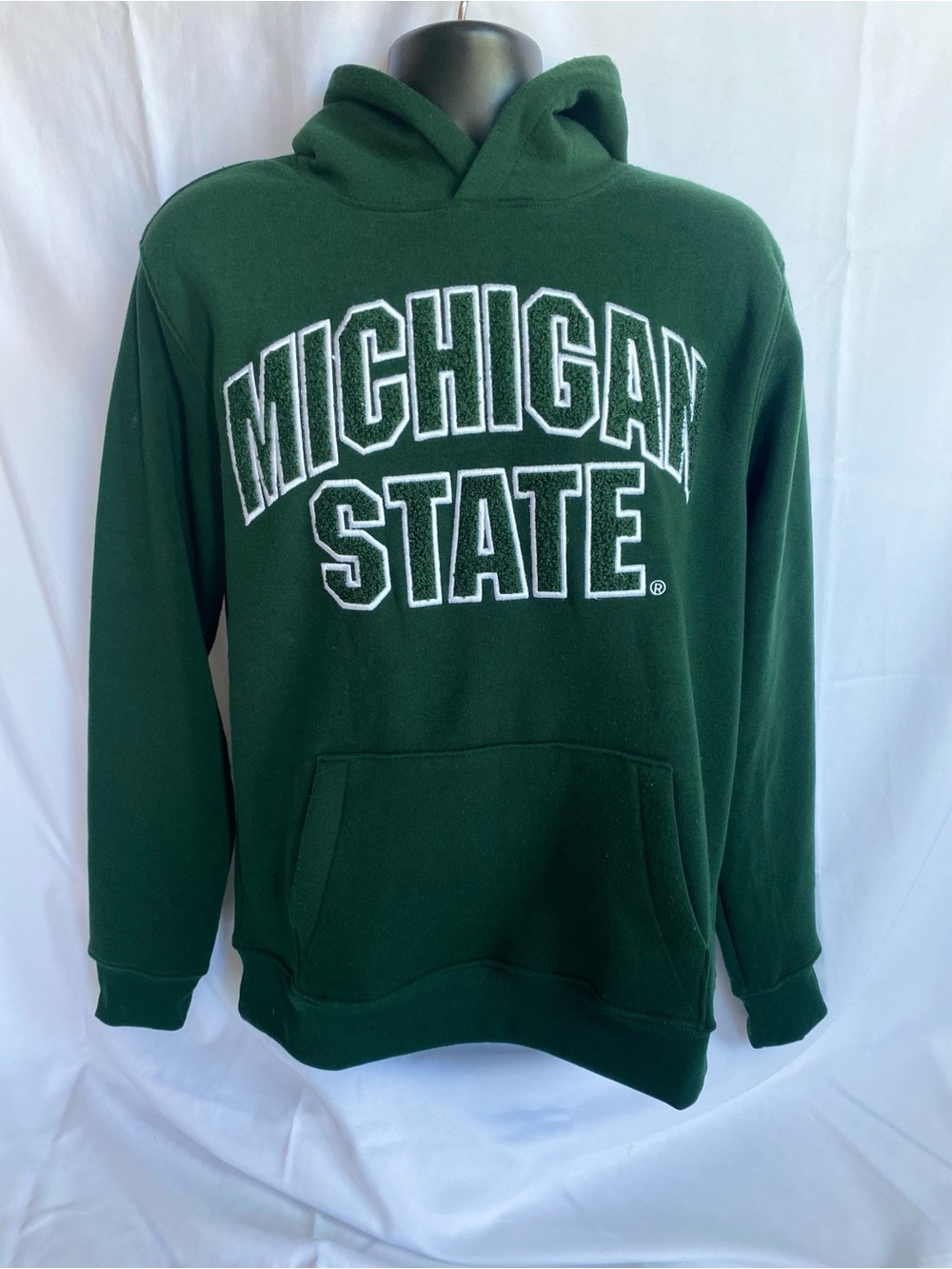 Michigan State University Men L Green Chenille Embroidered Sweatshirt NWT